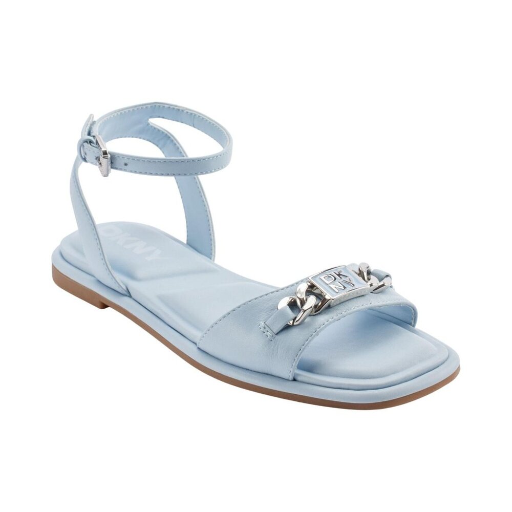 NWT DKNY Womens Bacliff Ankle Strap Flats Celeste Blue 11M